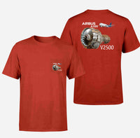 Thumbnail for Airbus A320 & V2500 Engine Designed Pocket T-Shirts