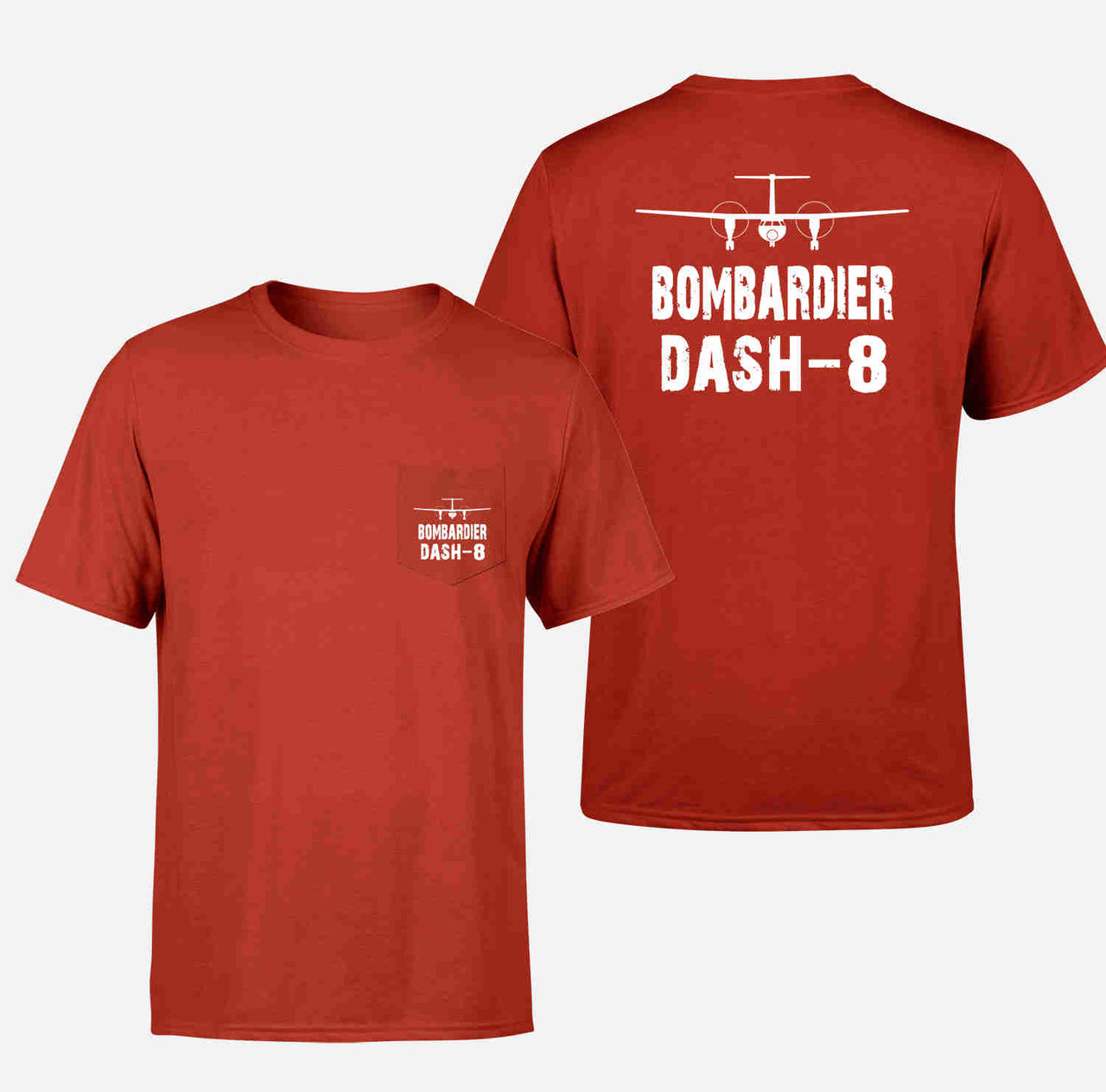 Bombardier Dash-8 & Plane Designed Pocket T-Shirts