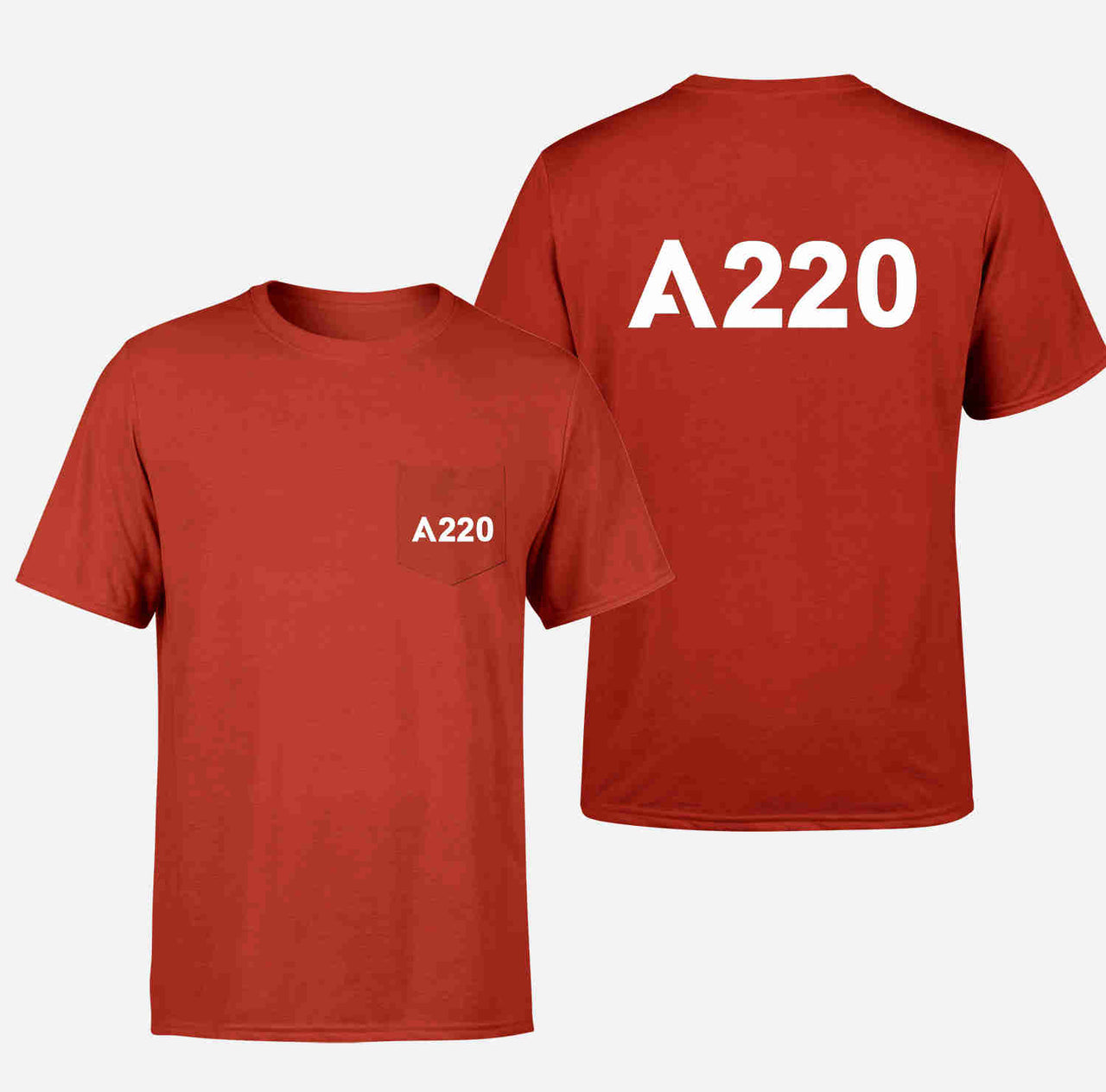 A220 Flat Text Designed Pocket T-Shirts