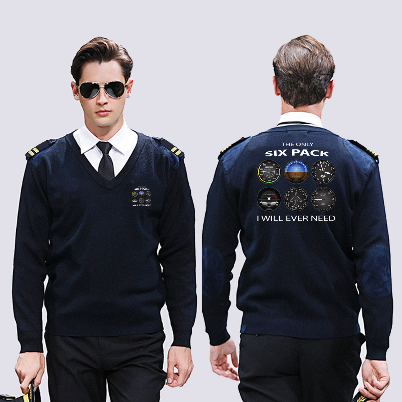 The Only Six Pack I Will Ever Need Designed Wool Pilot Sweaters