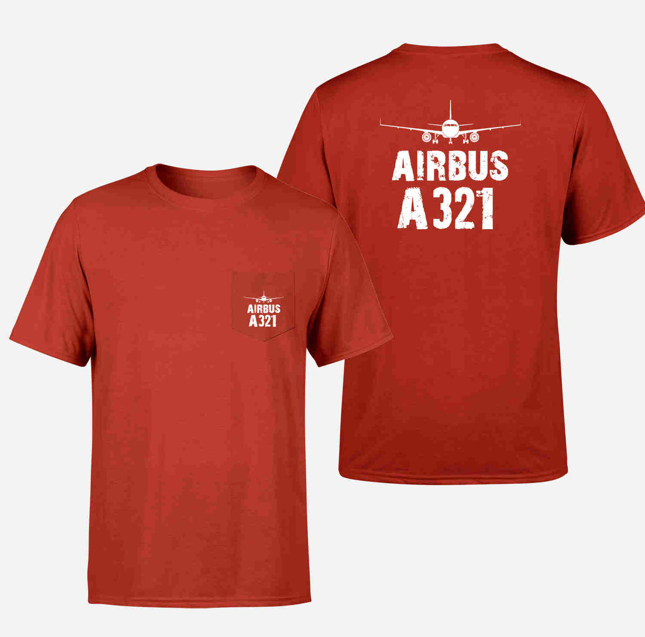 Airbus A321 & Plane Designed Pocket T-Shirts