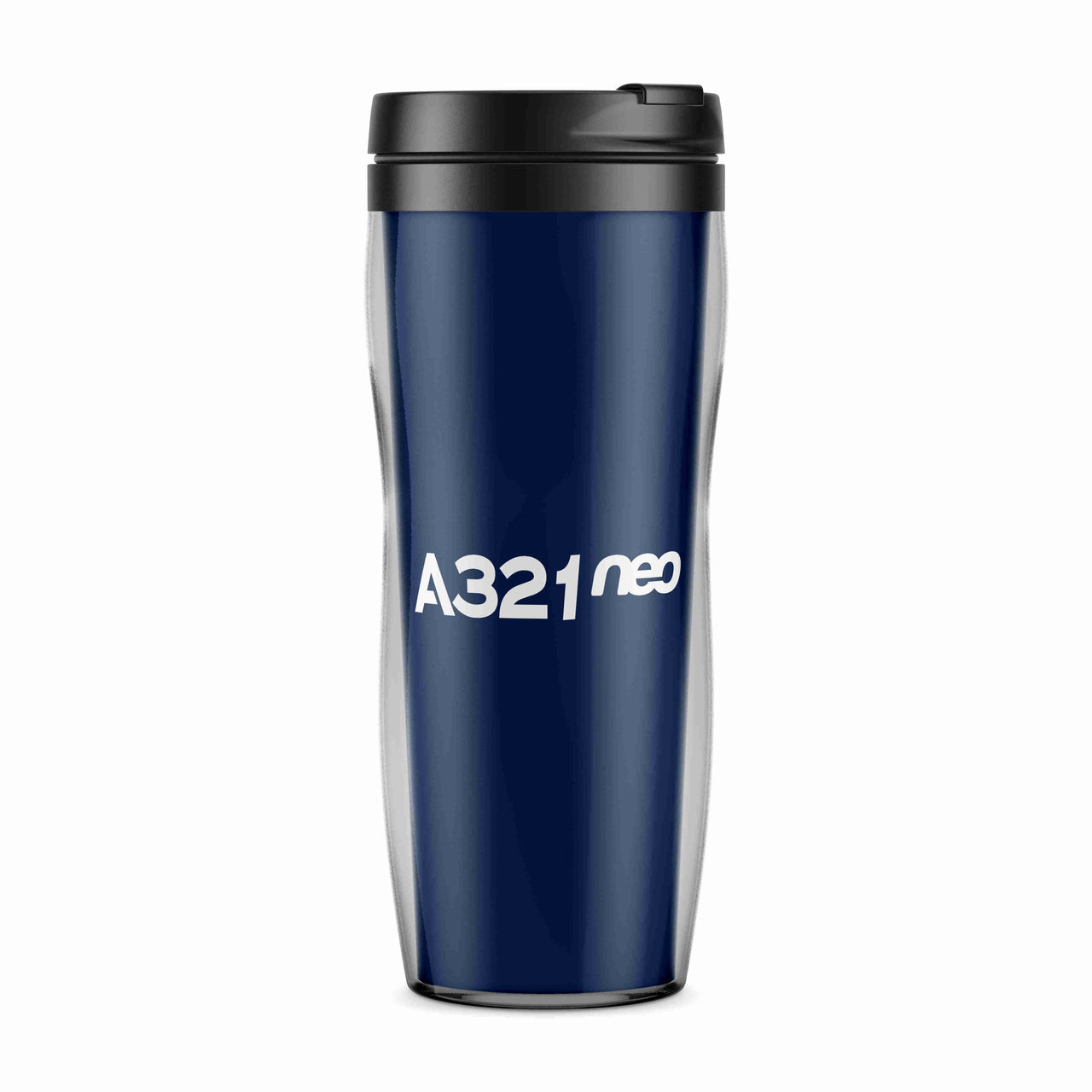 A321neo & Text Designed Plastic Travel Mugs