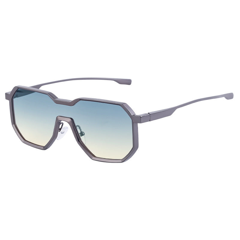 One Piece Irregular Pilot Sun Glasses