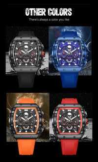 Thumbnail for Waterproof Quartz Skeleton Skull Dial Sports Watches Watch