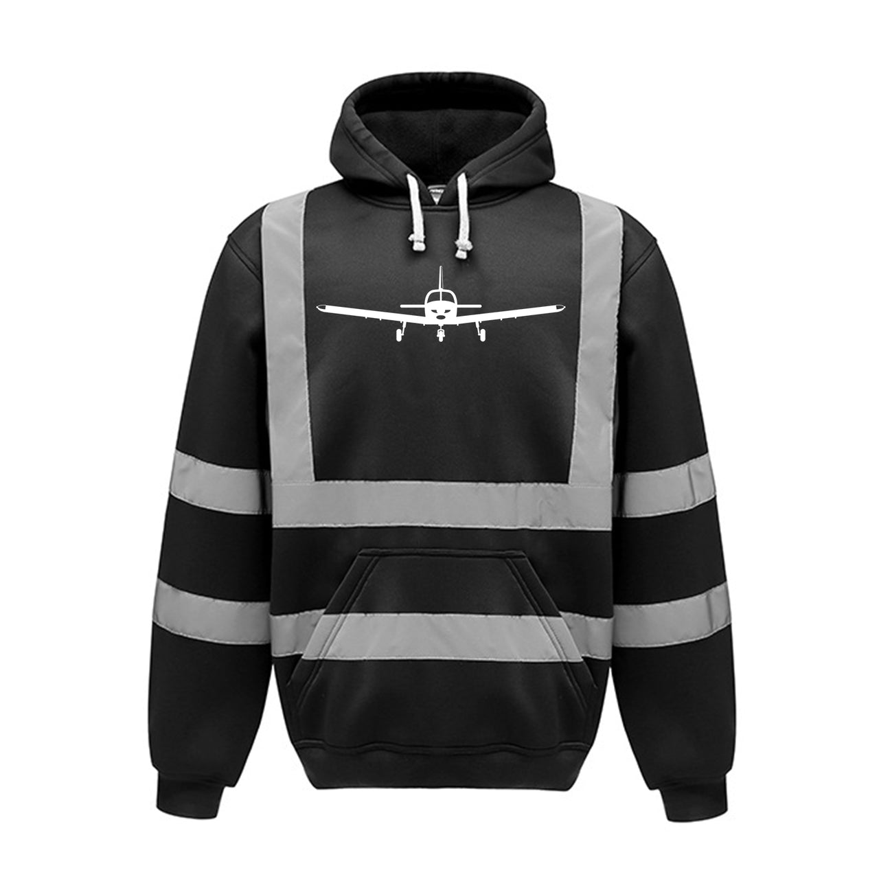 Piper PA28 Silhouette Plane Designed Reflective Hoodies