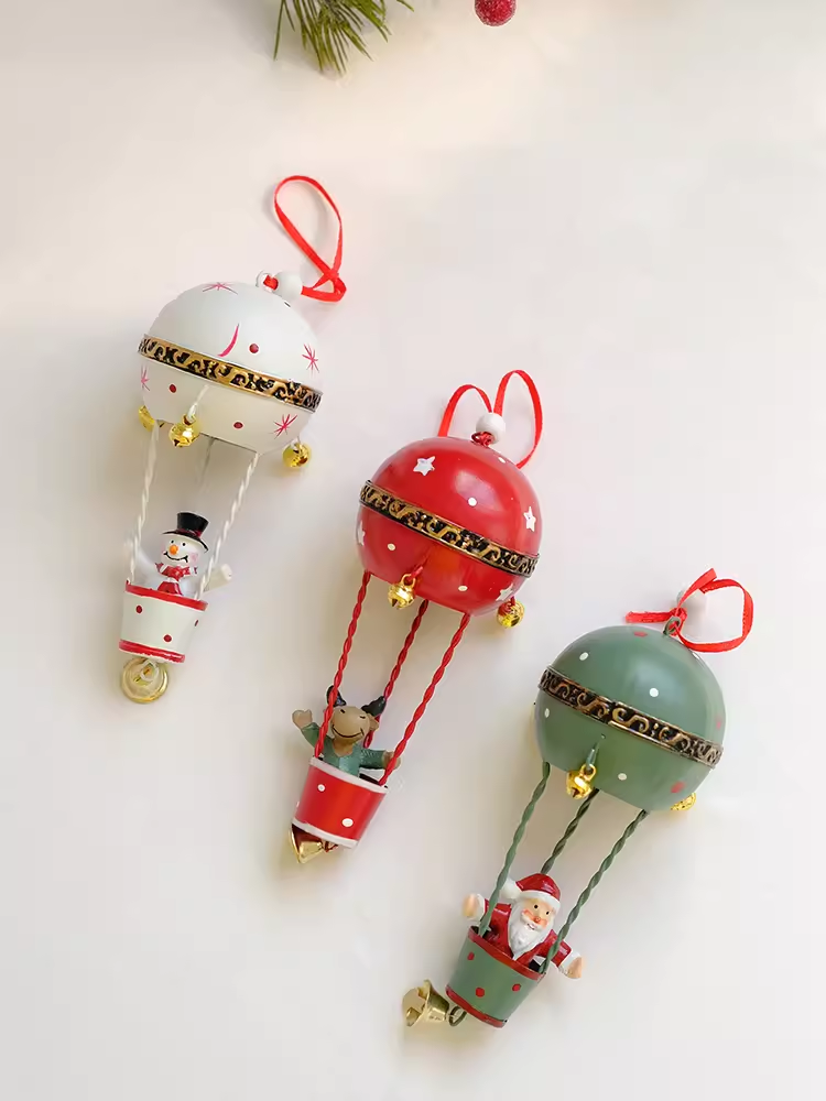 Hot Air Balloon Santa Claus Snowman&Reindeer Claus  for Christmas Tree (2) Didiseaon Ornaments