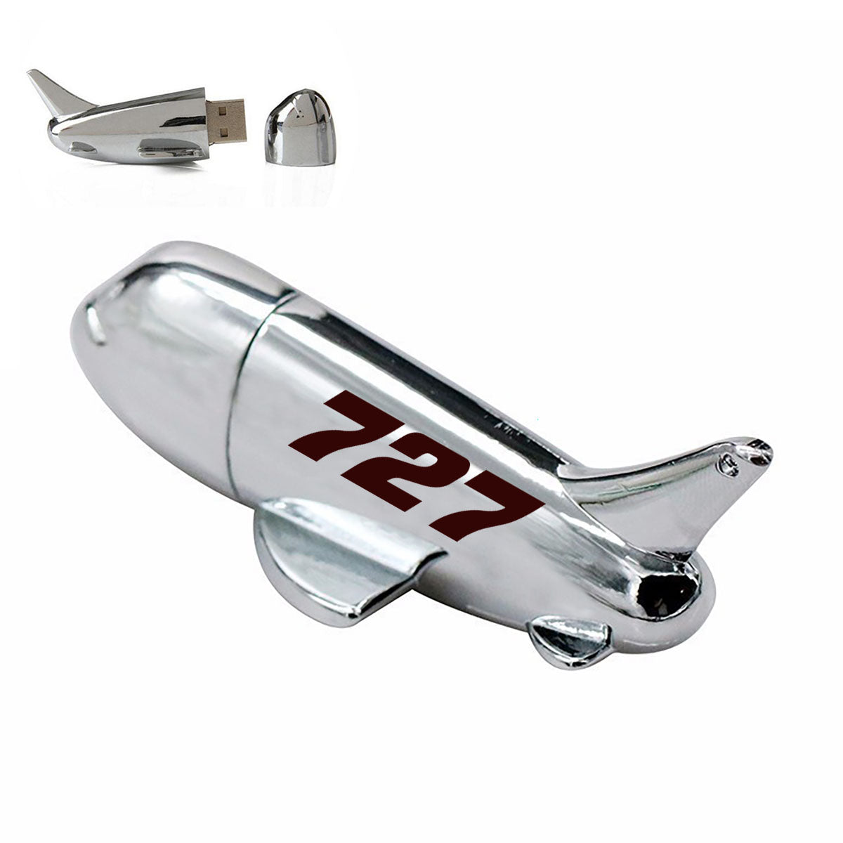 727 Flat Text Designed Airplane Shape USB Drives