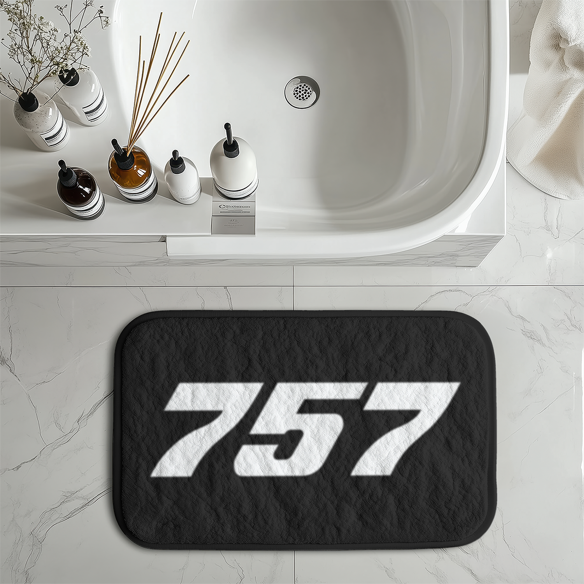 757 Flat Text Designed Bath Mats