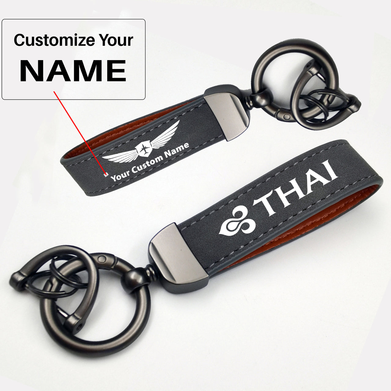 Thai Airways Design Horseshoe Buckle Key Chains