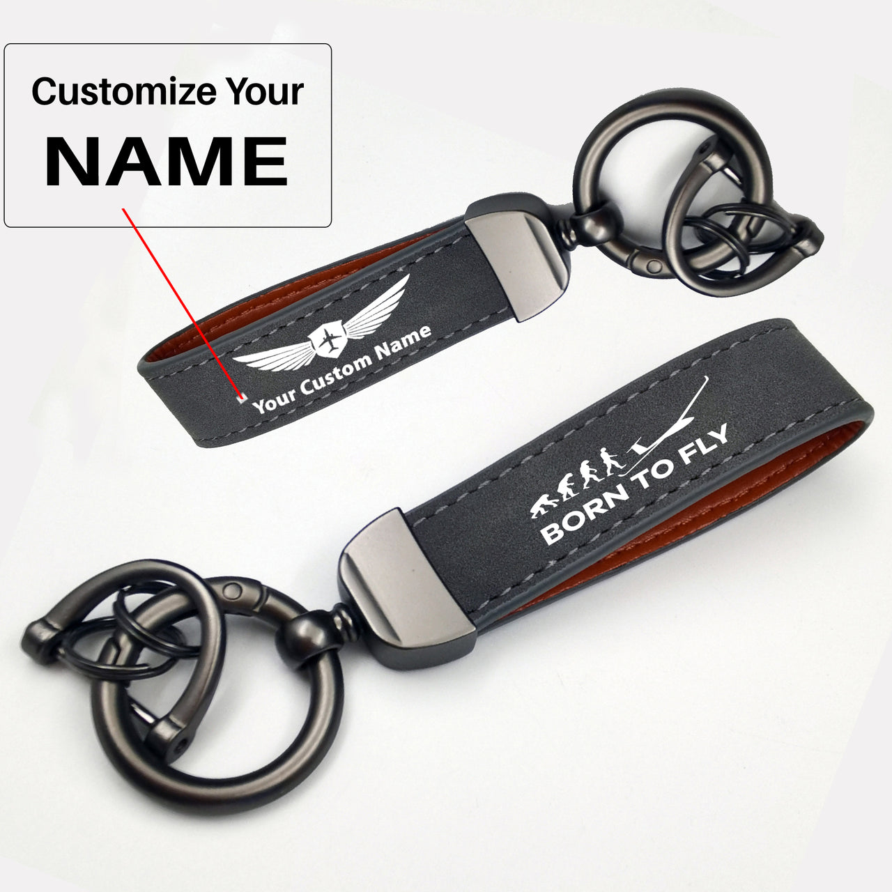 Born To Fly Glider Design Horseshoe Buckle Key Chains