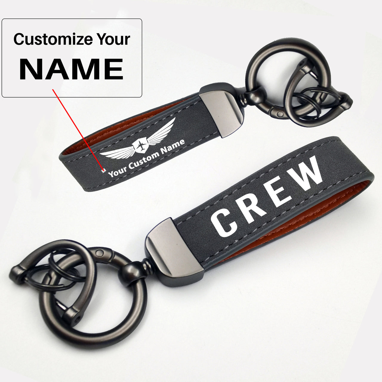 CREW & Text Design Horseshoe Buckle Key Chains