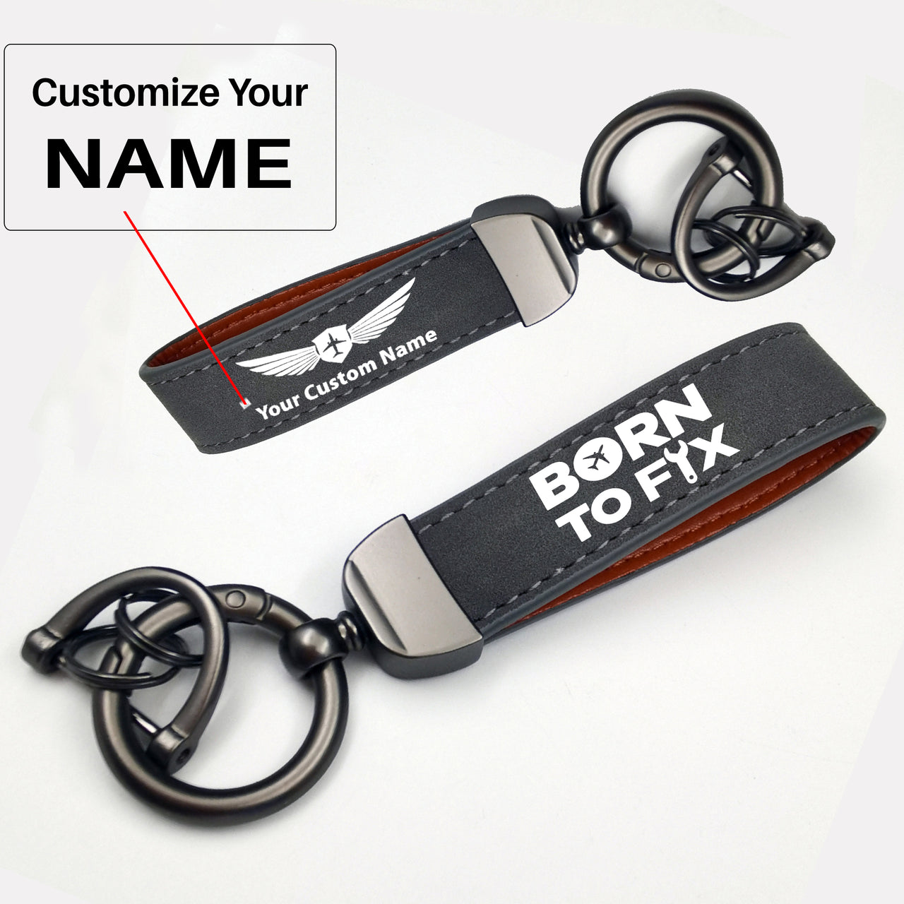 Born To Fix Airplanes Design Horseshoe Buckle Key Chains