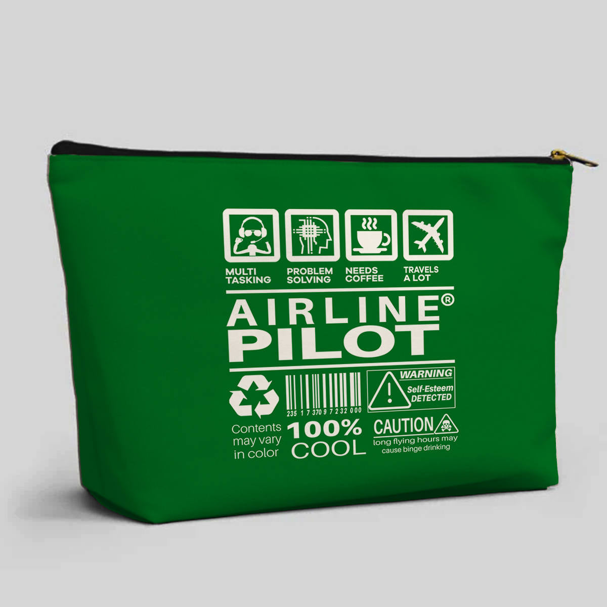 Airline Pilot Label Designed Zipper Pouch