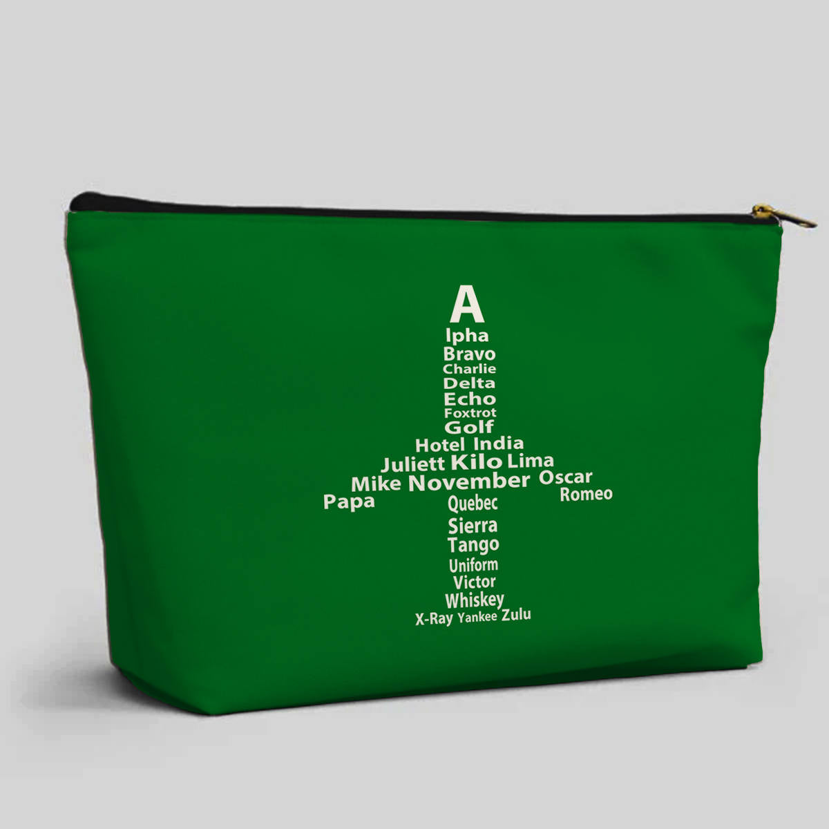 Airplane Shape Aviation Alphabet Designed Zipper Pouch