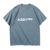 Thumbnail for A321neo & Text Designed Relax Fit T-Shirts