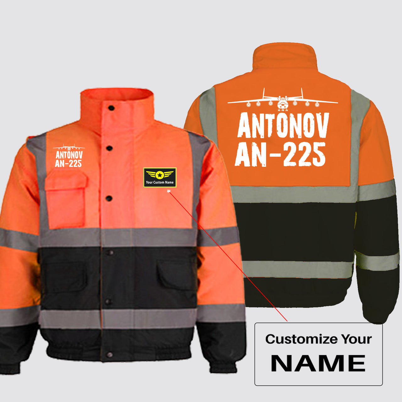 Antonov AN-225 & Plane Designed Reflective Winter Jackets