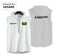 Thumbnail for A320neo & Text Designed Hooded Tank Tops