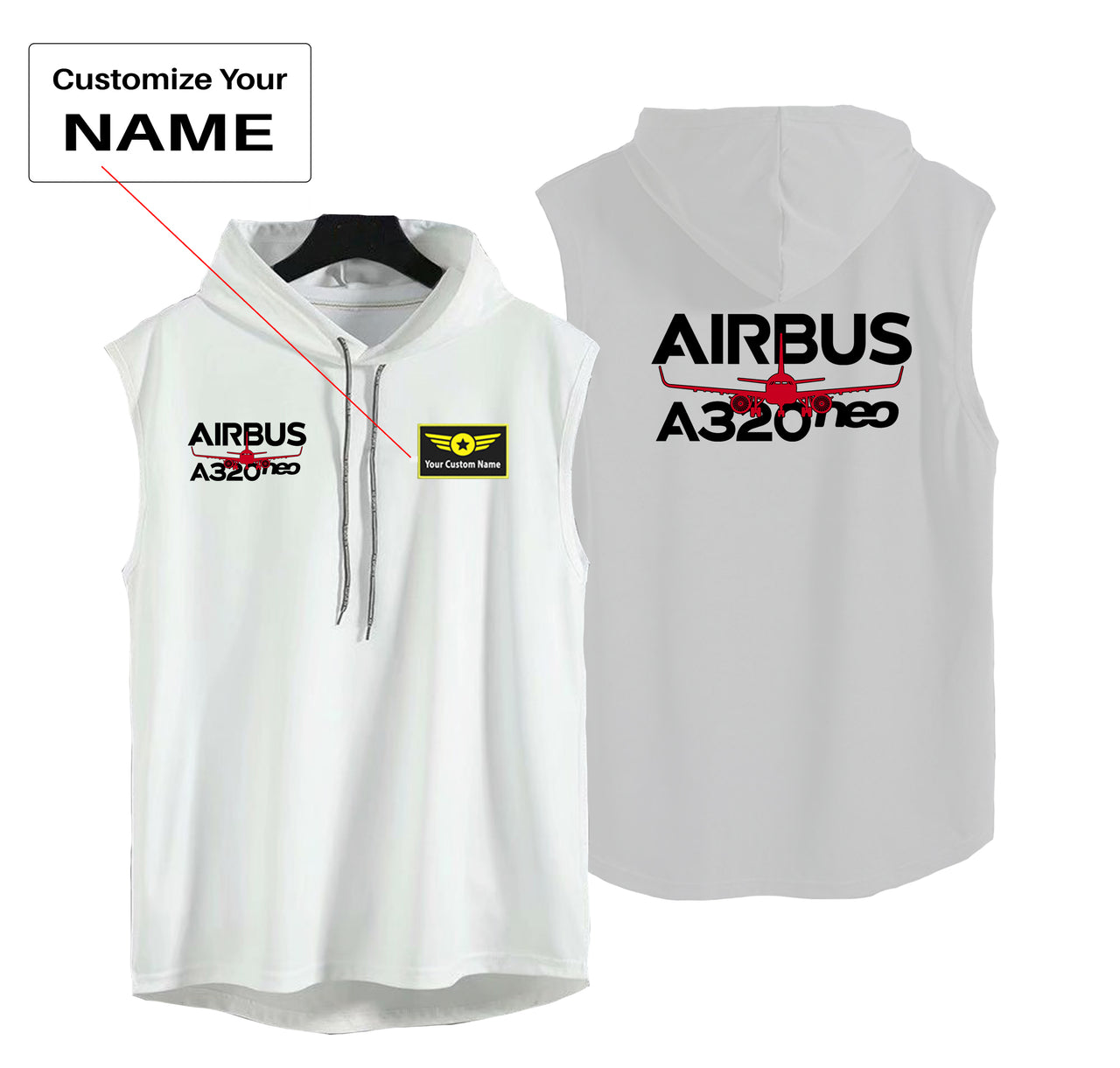 Amazing Airbus A320neo Designed Hooded Tank Tops