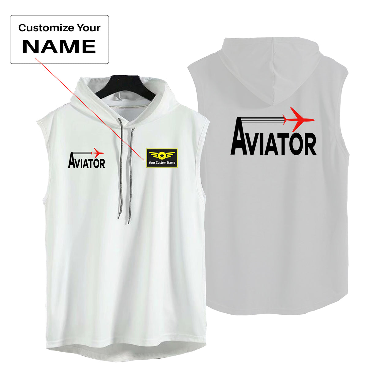 Aviator Designed Hooded Tank Tops