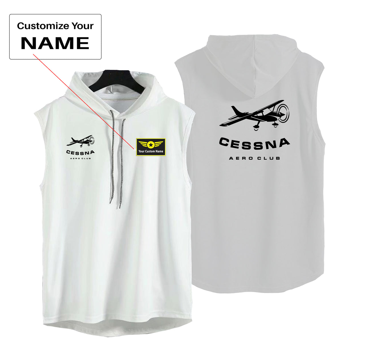 Cessna Aeroclub Designed Hooded Tank Tops