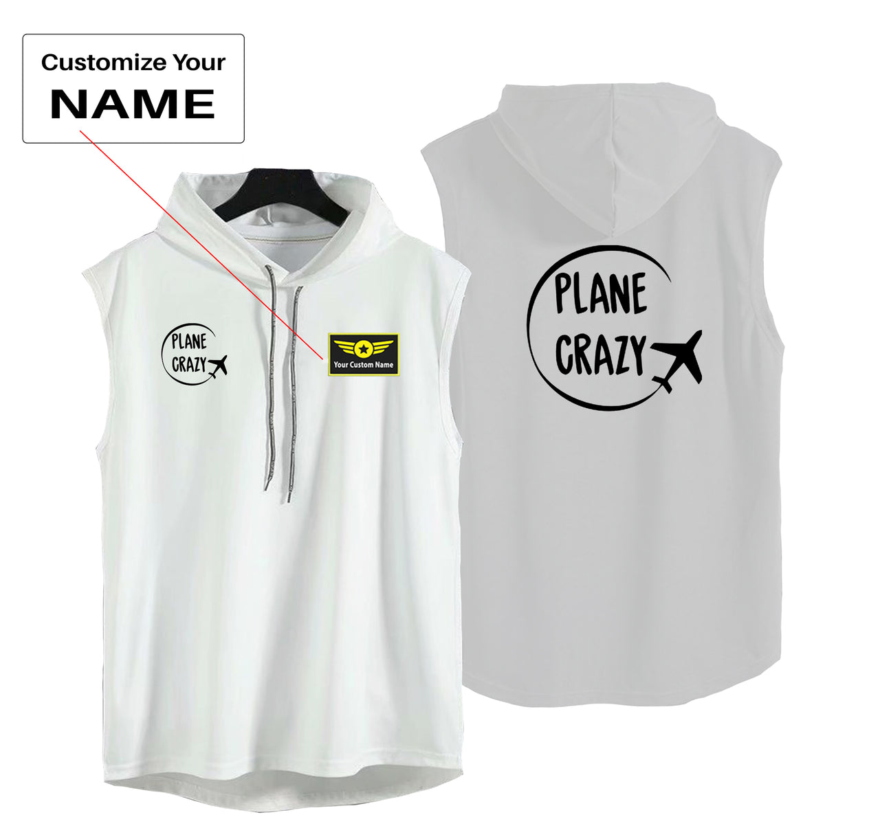 Plane Crazy Designed Hooded Tank Tops