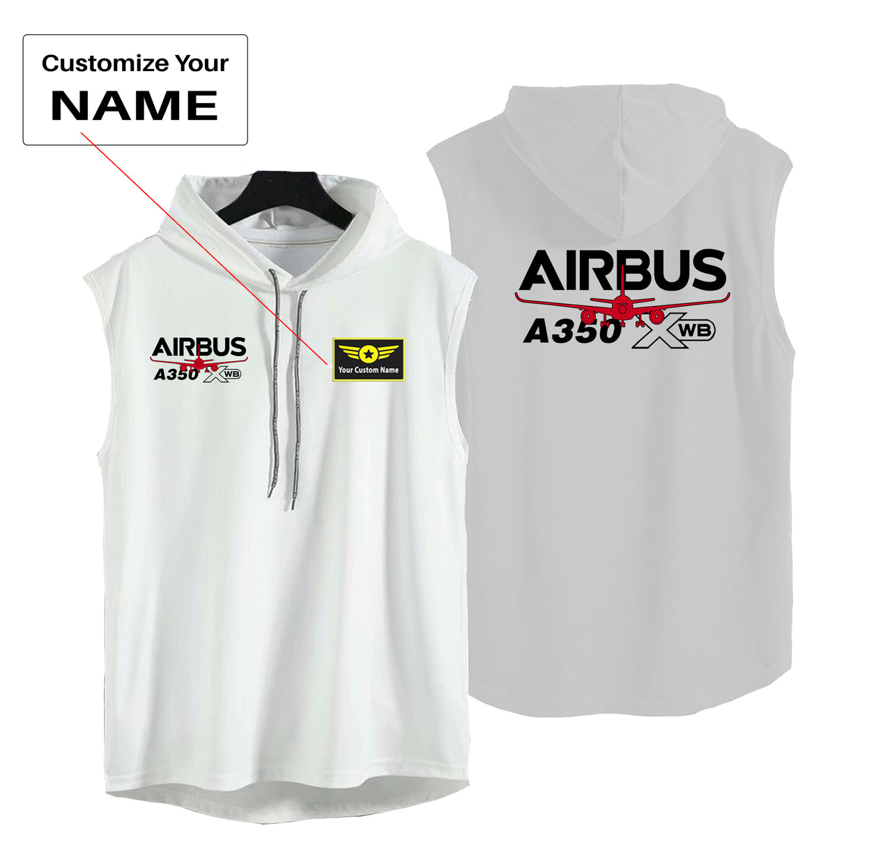 Amazing Airbus A350 XWB Designed Hooded Tank Tops