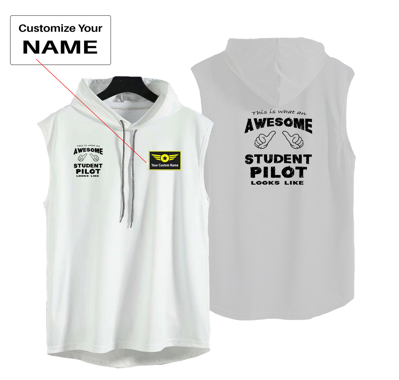 Student Pilot Designed Hooded Tank Tops