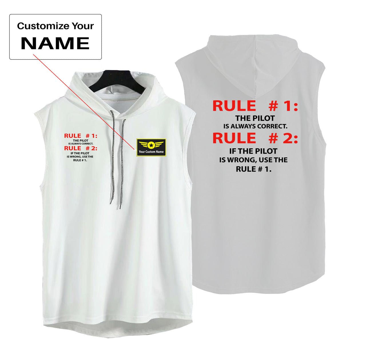 Rule 1 - Pilot is Always Correct Designed Hooded Tank Tops