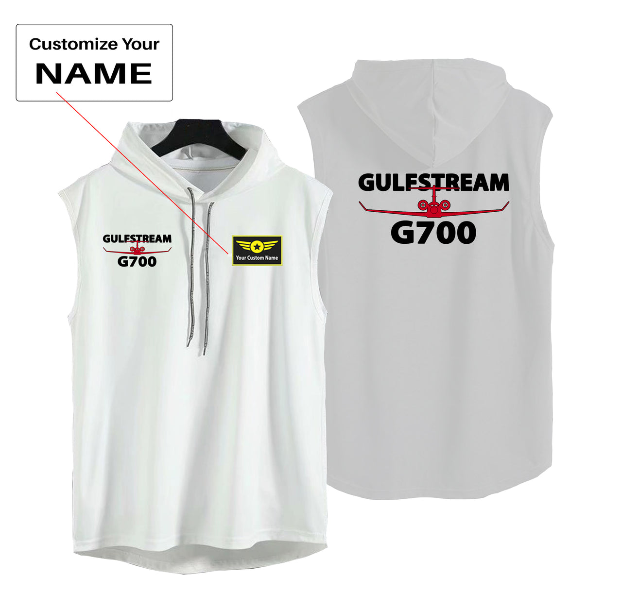 Amazing Gulfstream G700 Designed Hooded Tank Tops