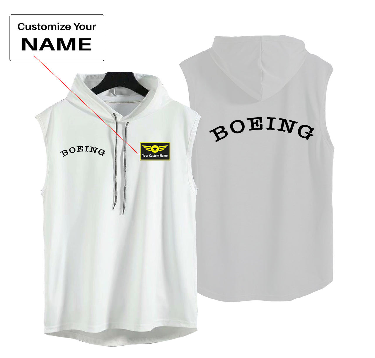 Special BOEING Text Designed Hooded Tank Tops