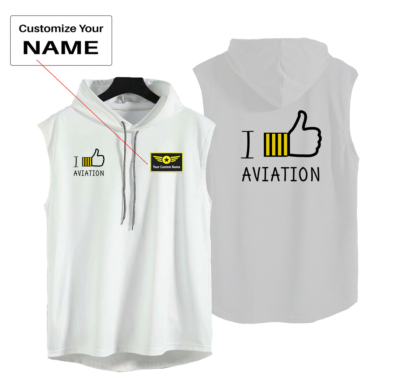 I Like Aviation Designed Hooded Tank Tops