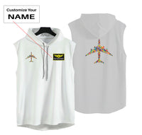 Thumbnail for Colourful Airplane Designed Hooded Tank Tops