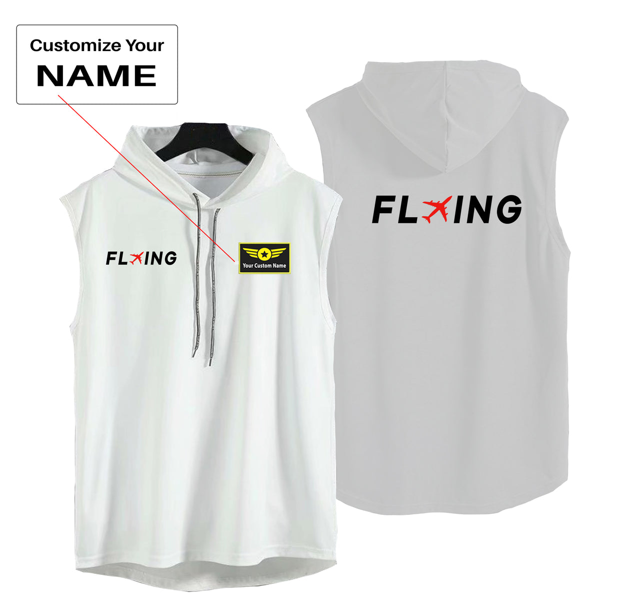 Flying Designed Hooded Tank Tops