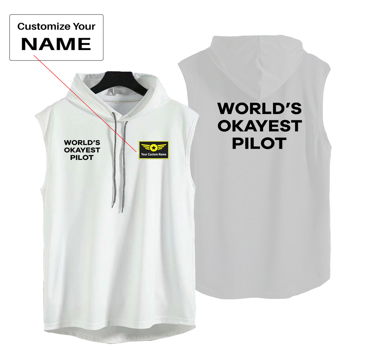 World's Okayest Pilot Designed Hooded Tank Tops