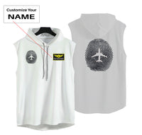 Thumbnail for Aviation Finger Print Designed Hooded Tank Tops