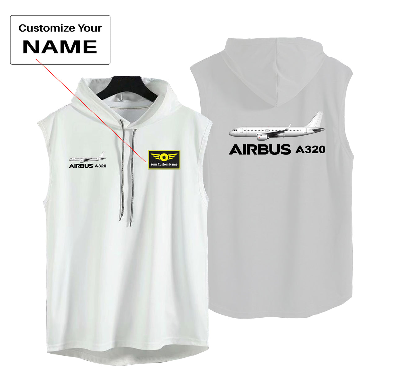 The Airbus A320 Designed Hooded Tank Tops