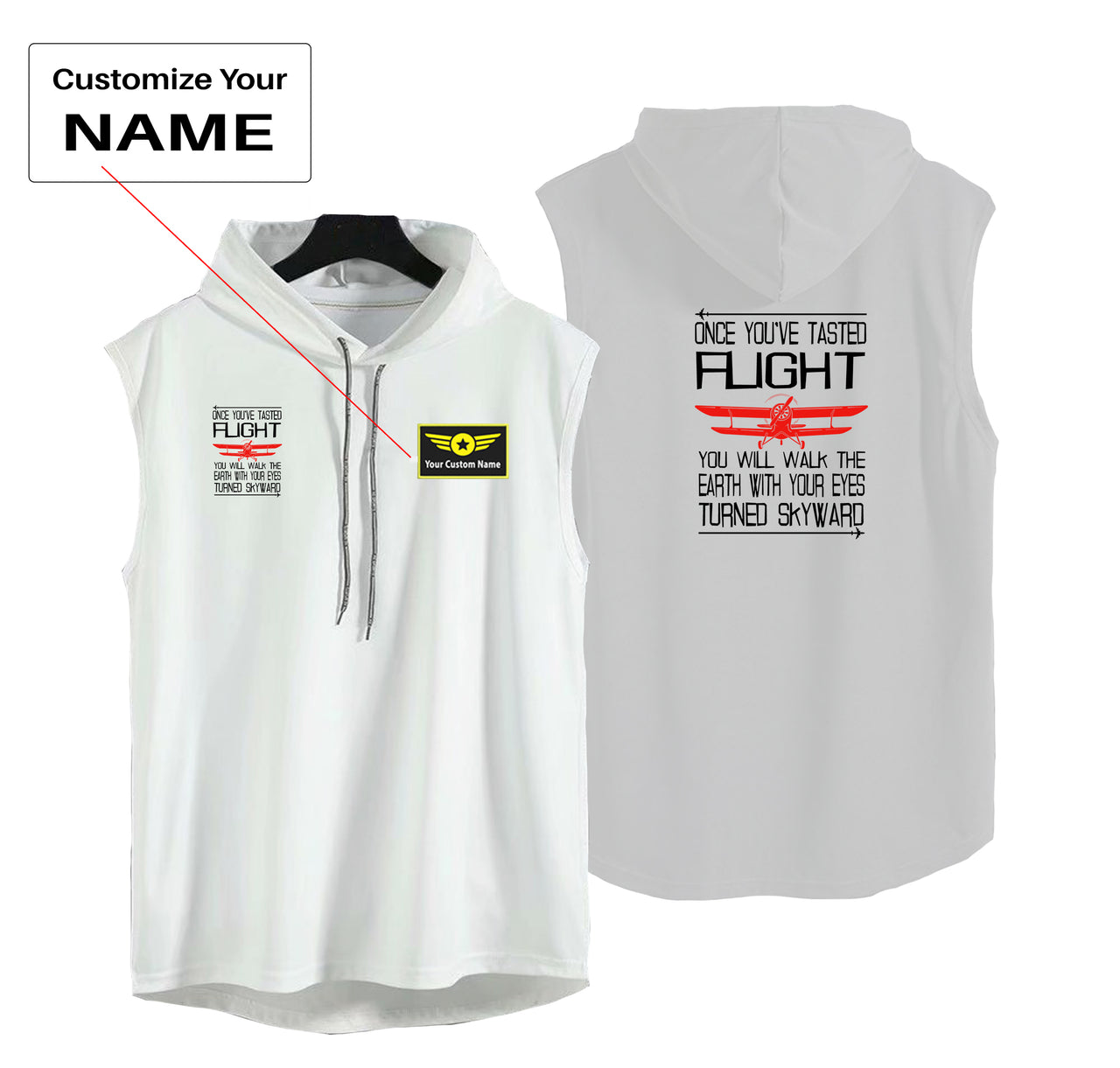 Once You've Tasted Flight Designed Hooded Tank Tops