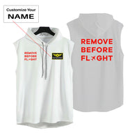 Thumbnail for Remove Before Flight Designed Hooded Tank Tops