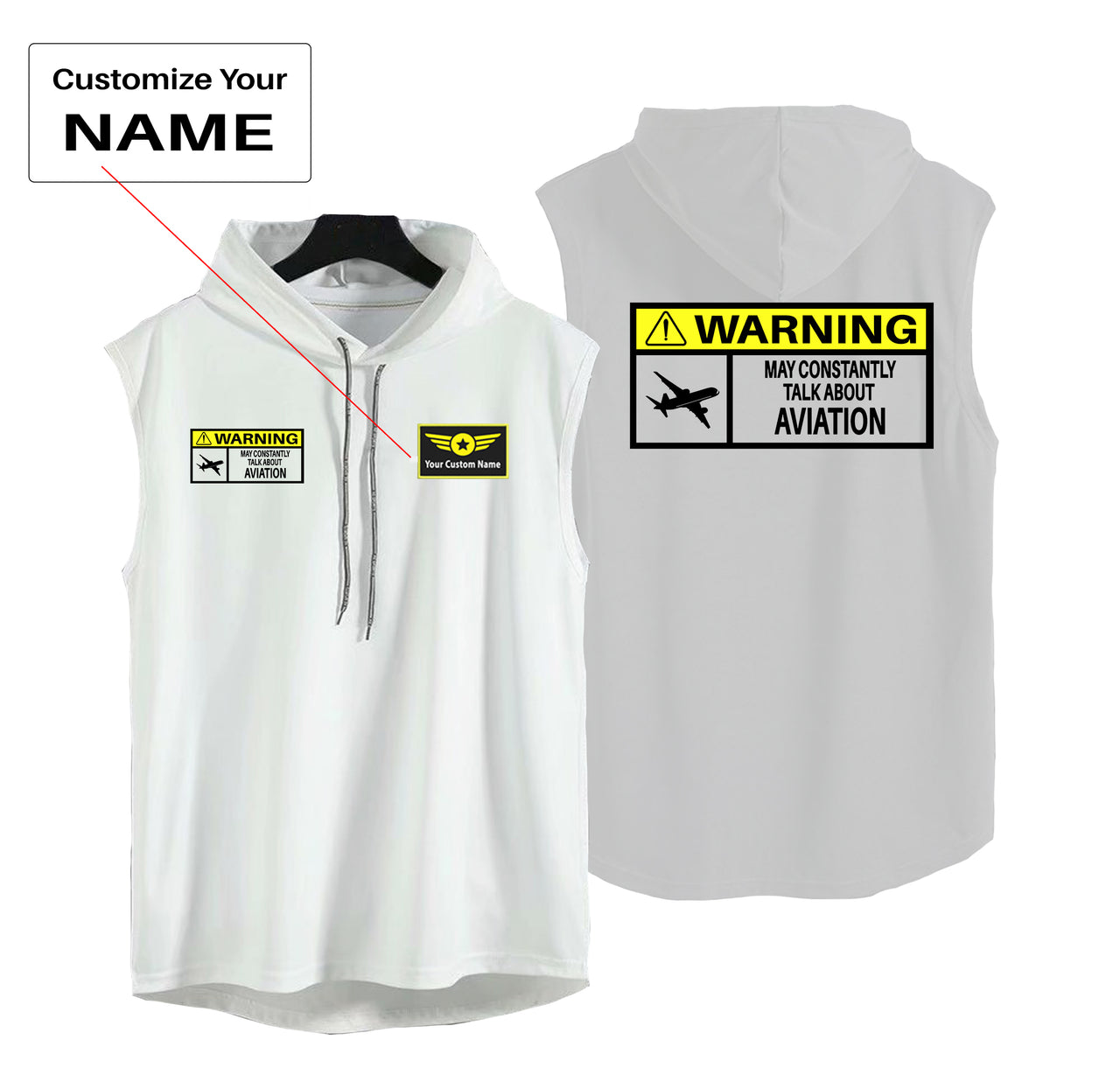 Warning May Constantly Talk About Aviation Designed Hooded Tank Tops