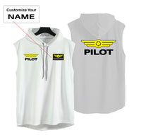 Thumbnail for Pilot & Badge Designed Hooded Tank Tops