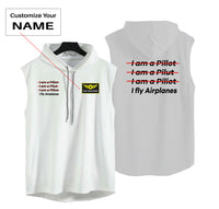 Thumbnail for I Fly Airplanes Designed Hooded Tank Tops