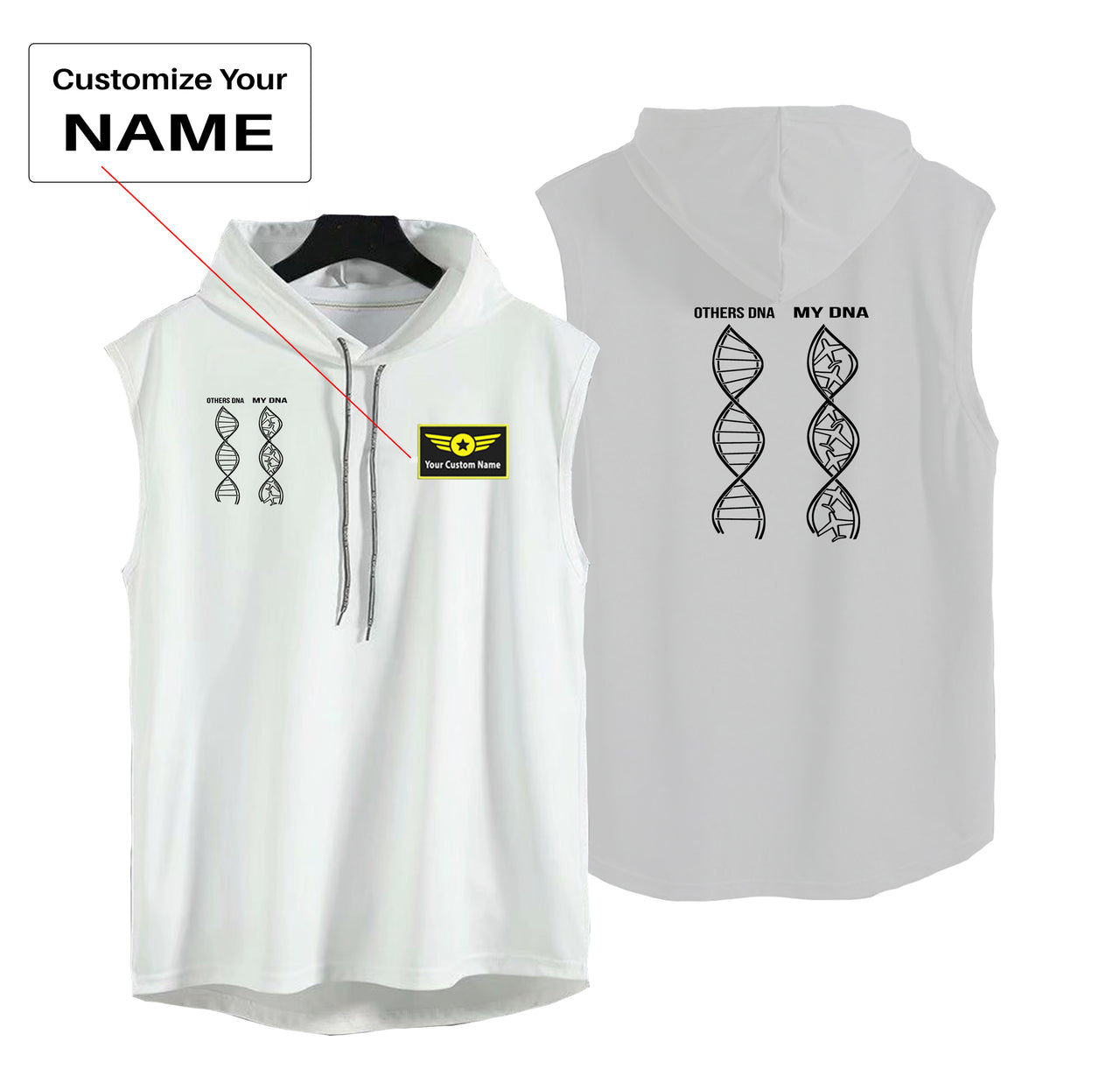 Aviation DNA Designed Hooded Tank Tops