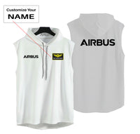 Thumbnail for Airbus & Text Designed Hooded Tank Tops