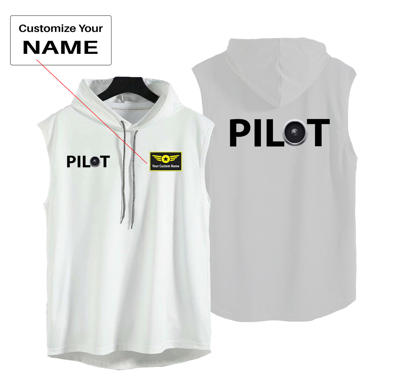 Pilot & Jet Engine Designed Hooded Tank Tops