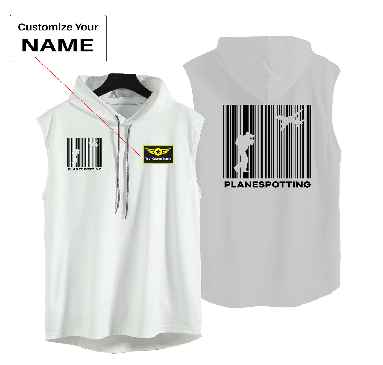 Planespotting Designed Hooded Tank Tops