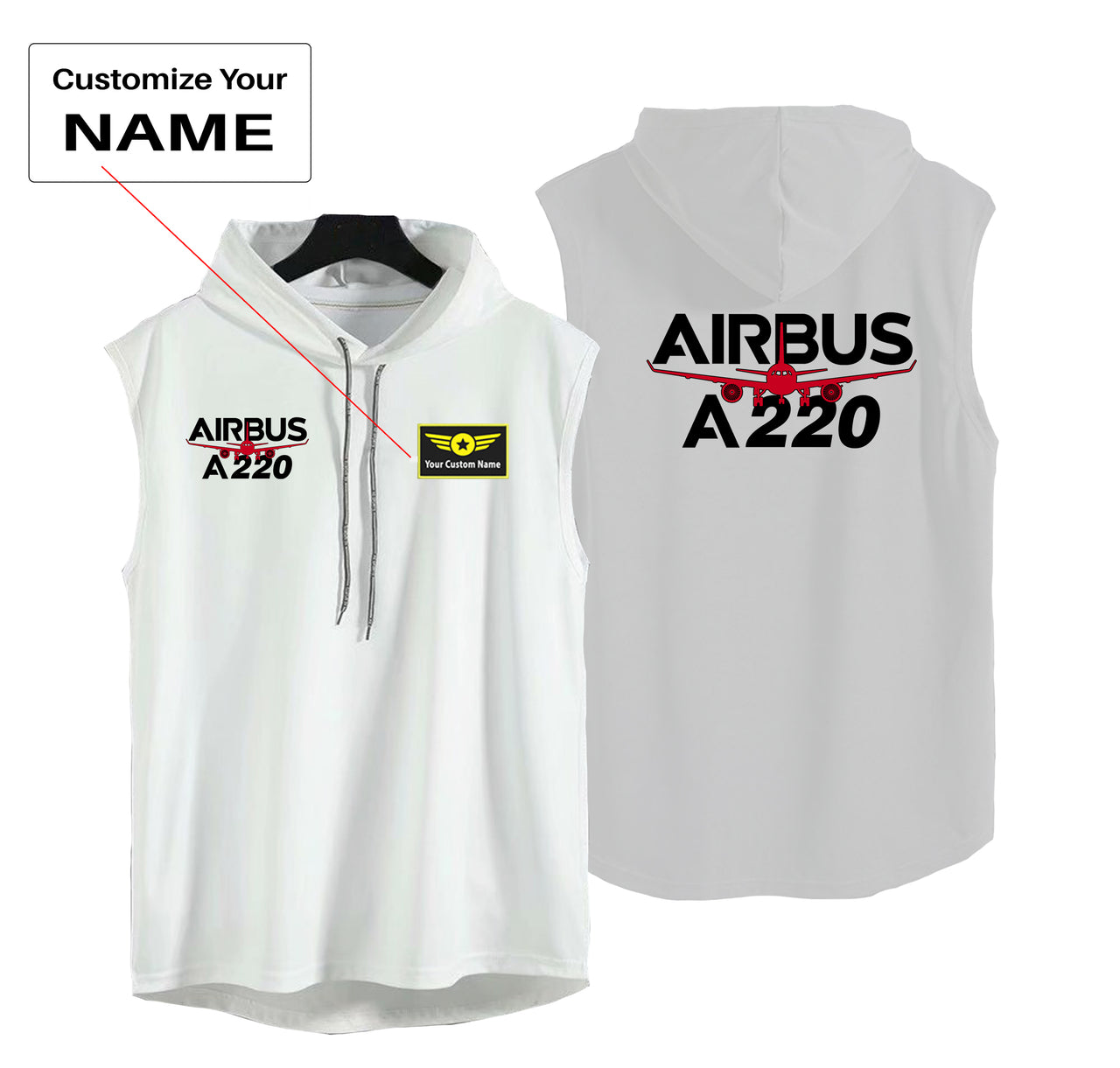 Amazing Airbus A220 Designed Hooded Tank Tops