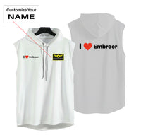 Thumbnail for I Love Embraer Designed Hooded Tank Tops