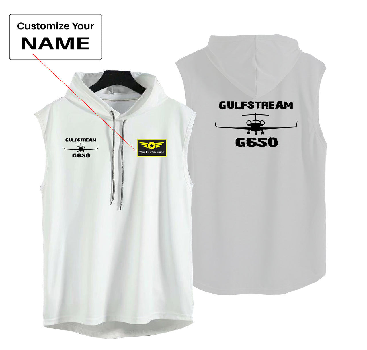 Gulfstream G650 & Plane Designed Hooded Tank Tops