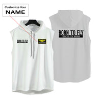 Thumbnail for Born To Fly Forced To Work Designed Hooded Tank Tops