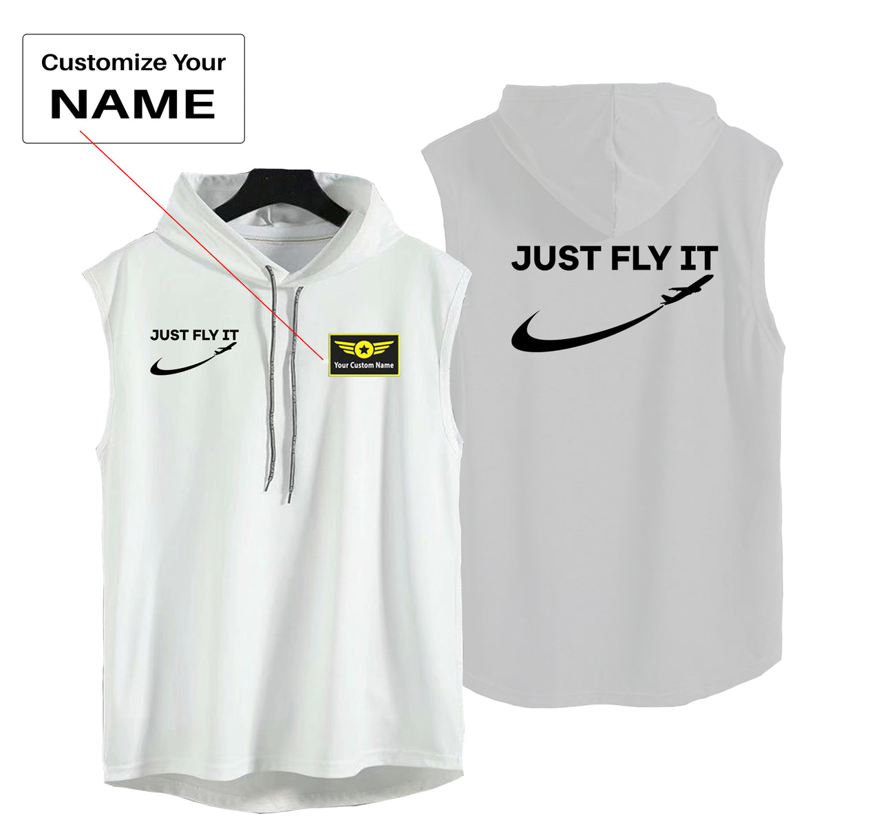 Just Fly It 2 Designed Hooded Tank Tops